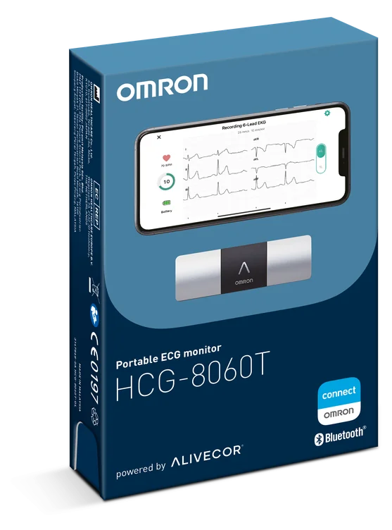 Caixa do monitor portátil de ECG OMRON HeartScan HCG-8060T