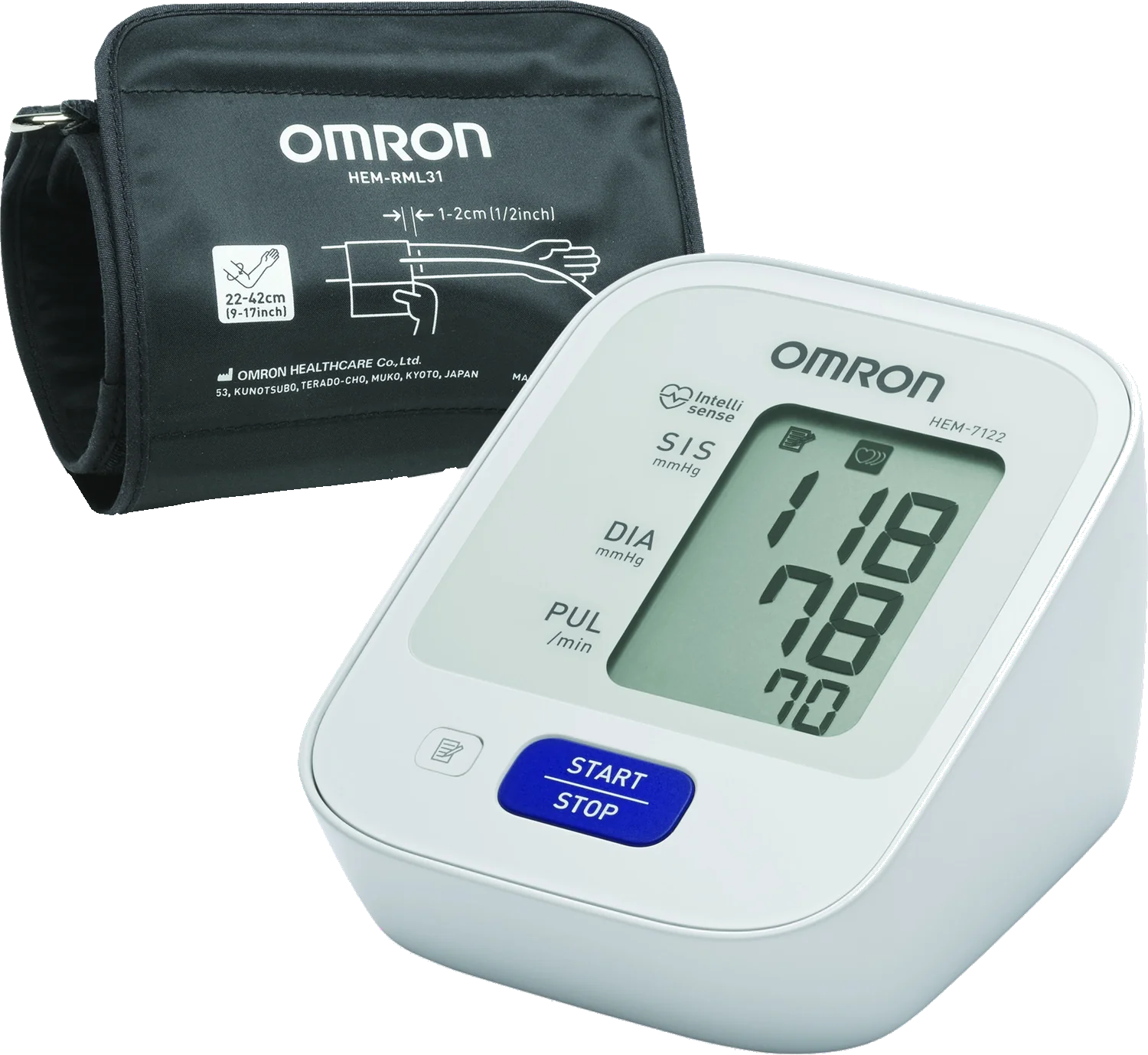 Monitor de pressão arterial de braço OMRON Control+ HEM-7122