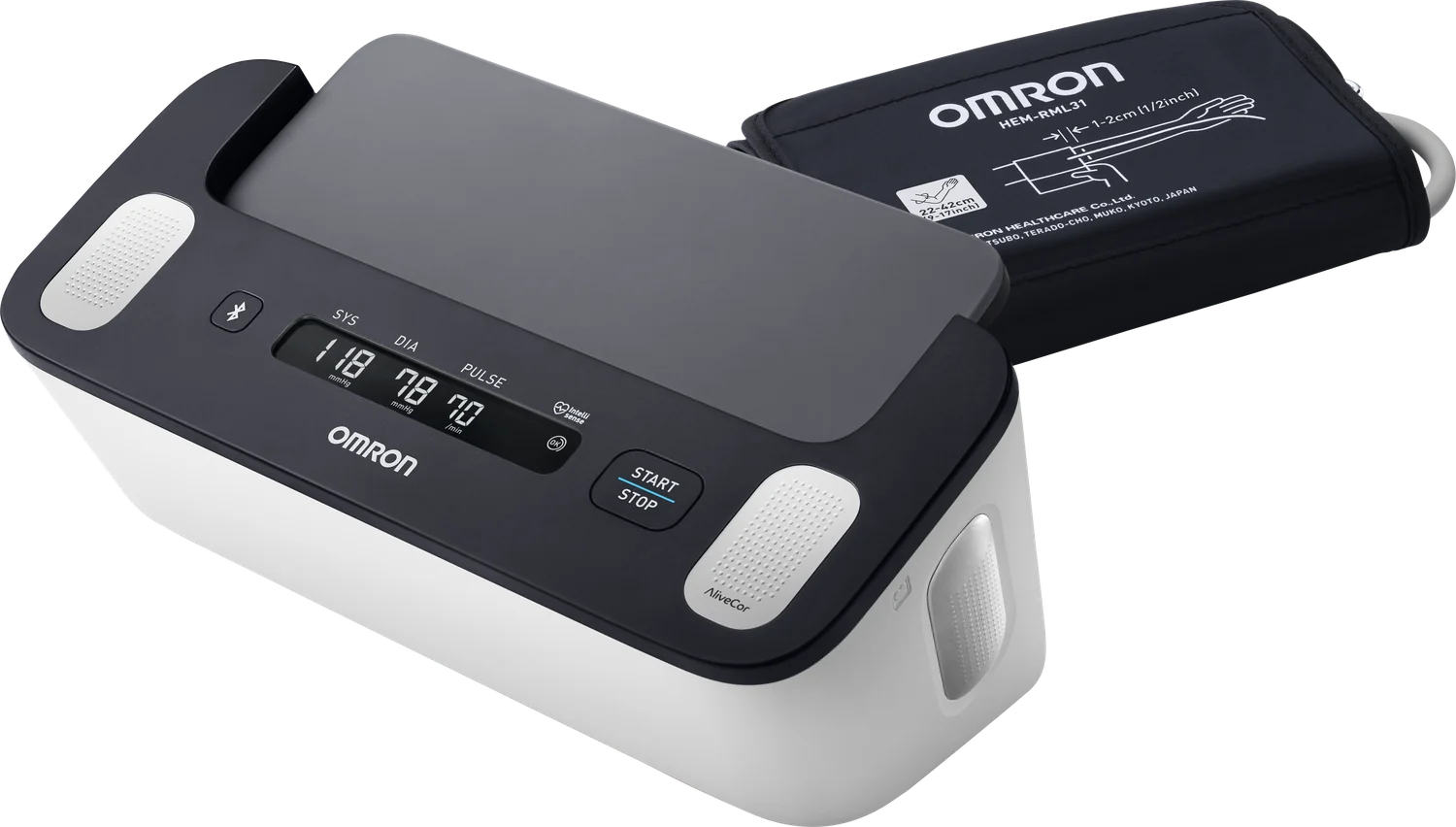 Monitor de pressão arterial com ECG OMRON Complete HEM-7530T com celular acoplado