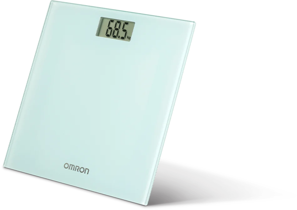 Balança digital corporal OMRON HN-289 em vidro temperado branco